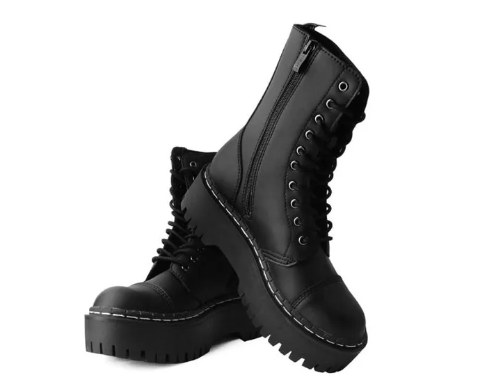 TUK Shoes Boots Women Black TUKskin 10Eye Double Decker Boot TUK Shoes Boots Women Black TUKskin 10Eye Double Decker Boot