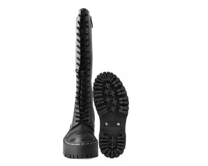 TUK Shoes Boots Women Black TUKskin Kneehigh Double Decker Boot TUK Shoes Boots Women Black TUKskin Kneehigh Double Decker Boot