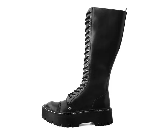 TUK Shoes Boots Women Black TUKskin Kneehigh Double Decker Boot TUK Shoes Boots Women Black TUKskin Kneehigh Double Decker Boot