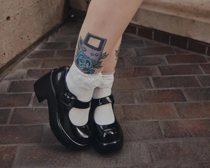 TUK Shoes Mary Janes Women Black Liquid Bubble Mary Jane Platform
