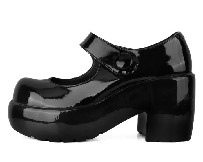 TUK Shoes Mary Janes Women Black Liquid Bubble Mary Jane Platform