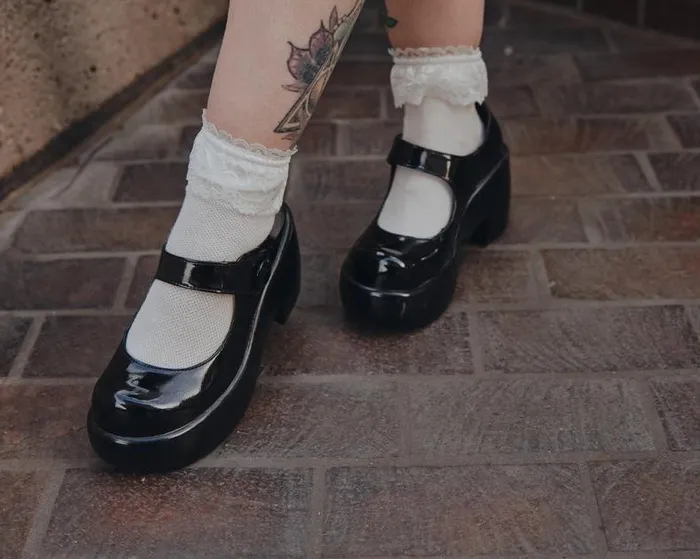 TUK Shoes Mary Janes Women Black Liquid Bubble Mary Jane Platform