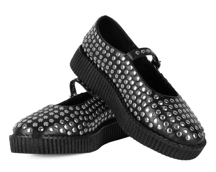TUK Shoes Mary Janes Women Black TUKskin Flat Stud Viva Low Mary Jane TUK Shoes Mary Janes Women Black TUKskin Flat Stud Viva Low Mary Jane