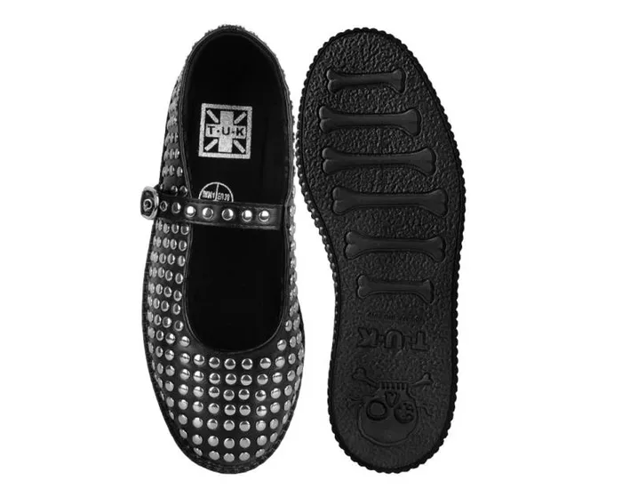 TUK Shoes Mary Janes Women Black TUKskin Flat Stud Viva Low Mary Jane TUK Shoes Mary Janes Women Black TUKskin Flat Stud Viva Low Mary Jane