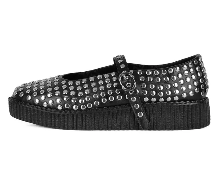 TUK Shoes Mary Janes Women Black TUKskin Flat Stud Viva Low Mary Jane TUK Shoes Mary Janes Women Black TUKskin Flat Stud Viva Low Mary Jane