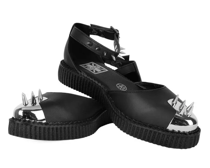 TUK Shoes Mary Janes Women Black TUKskin Pointed Spikes Mary Jane Sandal TUK Shoes Mary Janes Women Black TUKskin Pointed Spikes Mary Jane Sandal