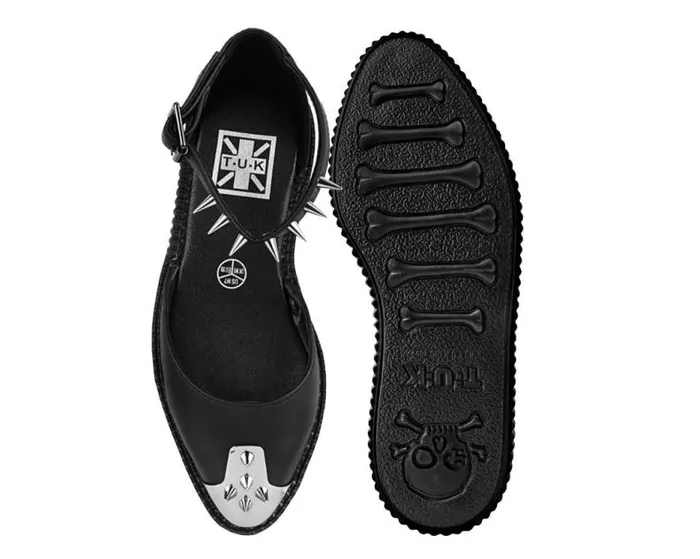 TUK Shoes Mary Janes Women Black TUKskin Pointed Spikes Mary Jane Sandal TUK Shoes Mary Janes Women Black TUKskin Pointed Spikes Mary Jane Sandal