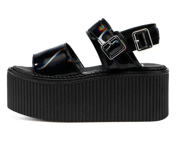 TUK Shoes Platforms Women Black Rainbow Haze Strato Sandal