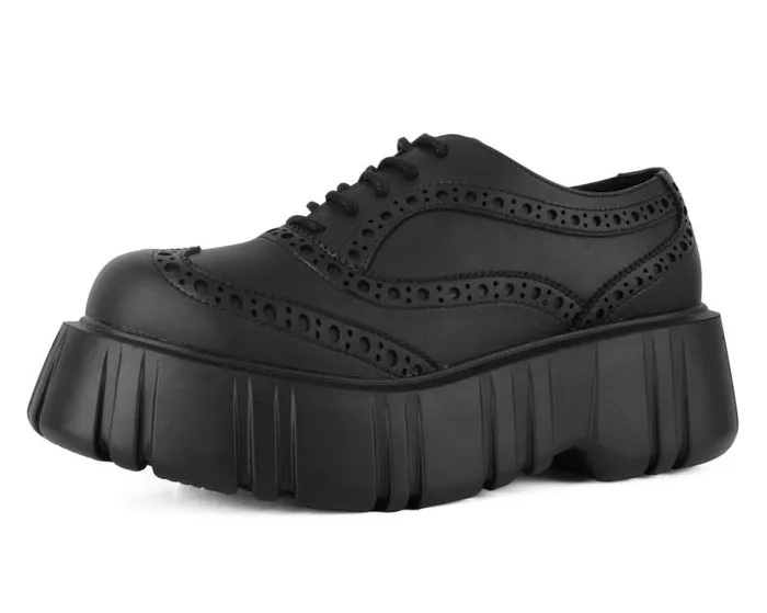 TUK Shoes Platforms Women Black TUKskin Anarchic Airship Brogue