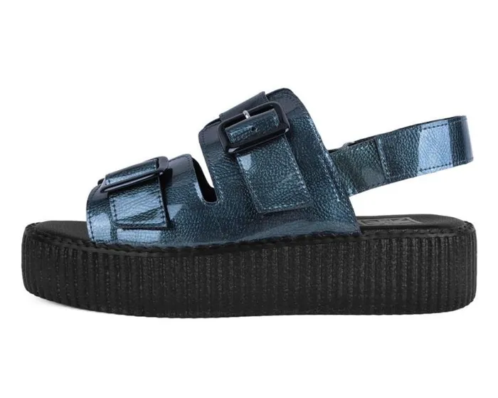 TUK Shoes Platforms Women Grey Patent 2Buckle Sandal TUK Shoes Platforms Women Grey Patent 2Buckle Sandal