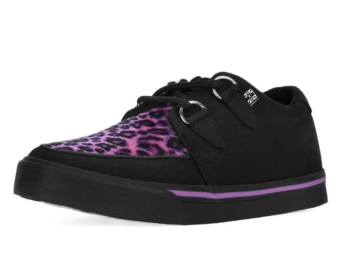 TUK Shoes Sneakers Men Black and Pink Leopard DRing Vegan Sneakers