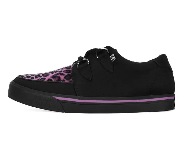 TUK Shoes Sneakers Men Black and Pink Leopard DRing Vegan Sneakers TUK Shoes Sneakers Men Black and Pink Leopard DRing Vegan Sneakers