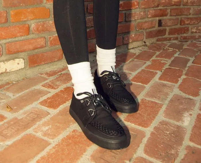 TUK Shoes Sneakers Men Black Basic Twill DRing Vegan Sneakers TUK Shoes Sneakers Men Black Basic Twill DRing Vegan Sneakers