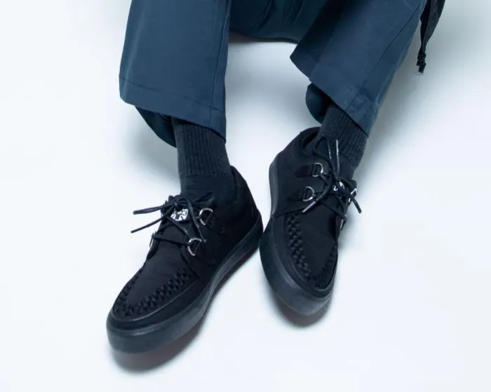 TUK Shoes Sneakers Men Black Basic Twill DRing Vegan Sneakers TUK Shoes Sneakers Men Black Basic Twill DRing Vegan Sneakers