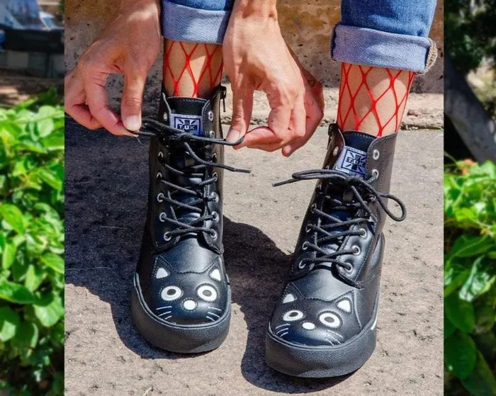 TUK Shoes Sneakers Women Black Kitty Sneaker Boot 8211 TUK Shoes TUK Shoes Sneakers Women Black Kitty Sneaker Boot 8211 TUK Shoes