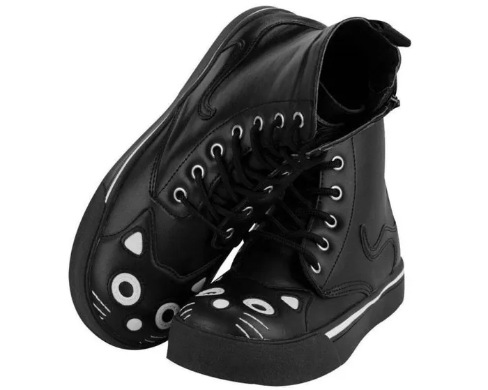 TUK Shoes Sneakers Women Black Kitty Sneaker Boot 8211 TUK Shoes TUK Shoes Sneakers Women Black Kitty Sneaker Boot 8211 TUK Shoes