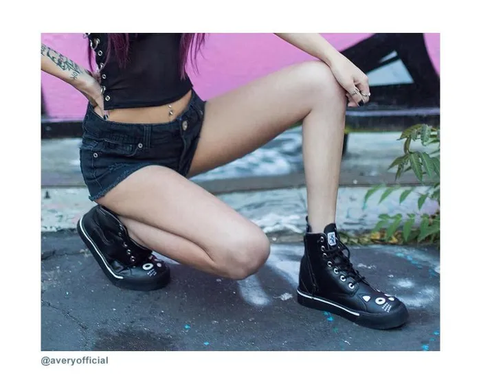 TUK Shoes Sneakers Women Black Kitty Sneaker Boot 8211 TUK Shoes TUK Shoes Sneakers Women Black Kitty Sneaker Boot 8211 TUK Shoes