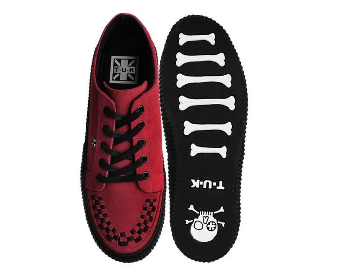 TUK Shoes Sneakers Women Red Suede LaceUp Creeper Sneaker TUK Shoes Sneakers Women Red Suede LaceUp Creeper Sneaker