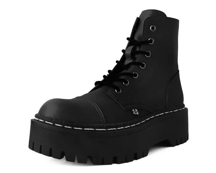 TUK Shoes Vegan Men Black 7Eye Double Decker Boot