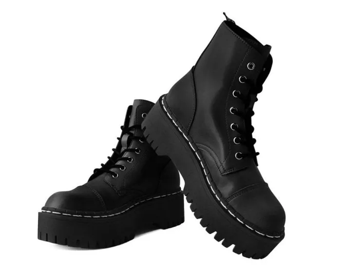 TUK Shoes Vegan Men Black 7Eye Double Decker Boot TUK Shoes Vegan Men Black 7Eye Double Decker Boot