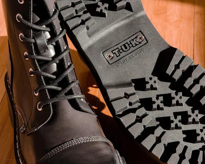 TUK Shoes Vegan Men Black 7Eye Double Decker Boot TUK Shoes Vegan Men Black 7Eye Double Decker Boot