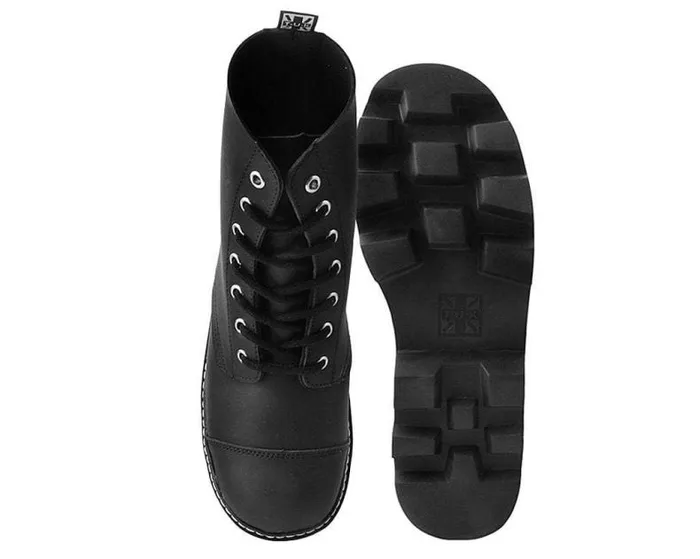 TUK Shoes Vegan Men Black Faux Leather 7Eyelet Dino Lug Sole Boots TUK Shoes Vegan Men Black Faux Leather 7Eyelet Dino Lug Sole Boots