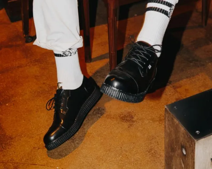 TUK Shoes Vegan Men Black TUKskin Toe Cap Viva Low Creeper