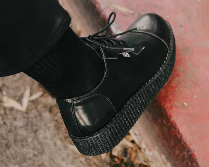 TUK Shoes Vegan Men Black TUKskin Toe Cap Viva Low Creeper