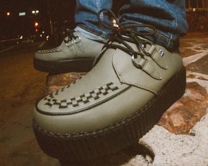 TUK Shoes Vegan Men Murky Green TUKskin Viva Mondo Creeper TUK Shoes Vegan Men Murky Green TUKskin Viva Mondo Creeper