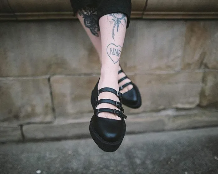 TUK Shoes Vegan Women Black TUKskin Pointed 3Strap Mary Jane TUK Shoes Vegan Women Black TUKskin Pointed 3Strap Mary Jane