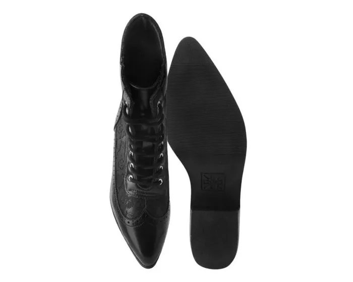 TUK Shoes Vegan Women Black Victorian Anarchic Pointed Boot