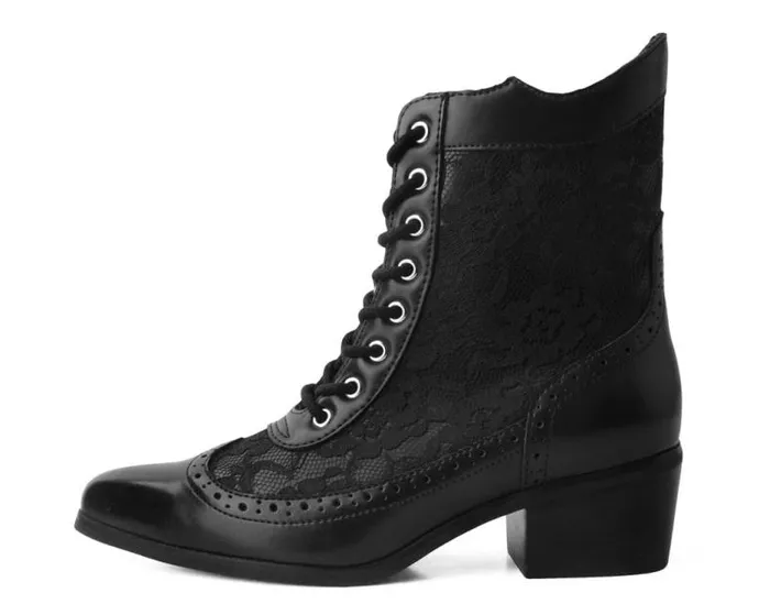 TUK Shoes Vegan Women Black Victorian Anarchic Pointed Boot