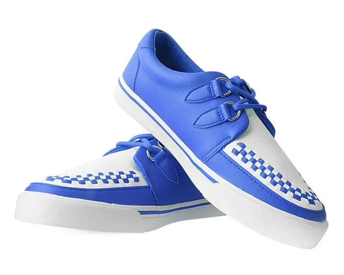 TUK Shoes Vegan Women Blue and White 2Ring Creeper Sneaker TUK Shoes Vegan Women Blue and White 2Ring Creeper Sneaker