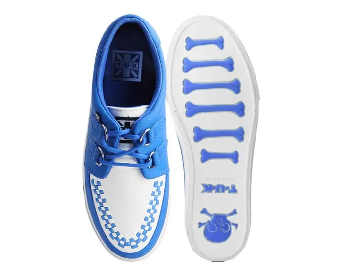 TUK Shoes Vegan Women Blue and White 2Ring Creeper Sneaker TUK Shoes Vegan Women Blue and White 2Ring Creeper Sneaker