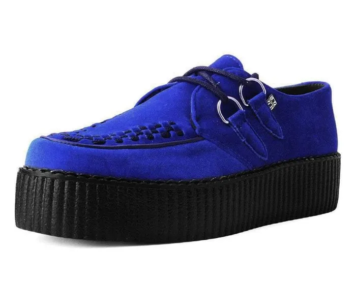 TUK Shoes Vegan Women Royal Blue Velvet Viva Mondo Creeper