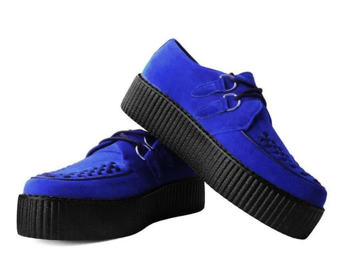 TUK Shoes Vegan Women Royal Blue Velvet Viva Mondo Creeper TUK Shoes Vegan Women Royal Blue Velvet Viva Mondo Creeper