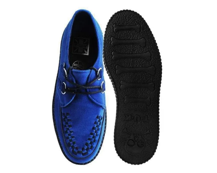 TUK Shoes Vegan Women Royal Blue Velvet Viva Mondo Creeper TUK Shoes Vegan Women Royal Blue Velvet Viva Mondo Creeper