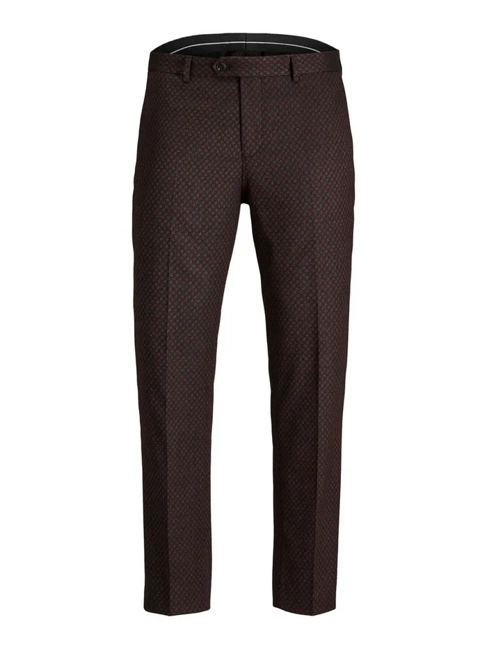 Tailoring JACK and JONES Mens FRED DAVIS TUX CLASSIC SUIT TROUSERS Red Black