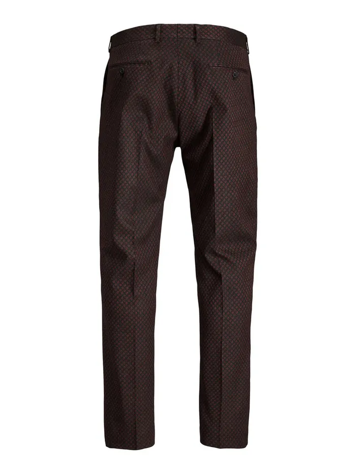 Tailoring JACK and JONES Mens FRED DAVIS TUX CLASSIC SUIT TROUSERS Red Black