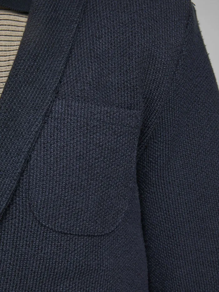 Tailoring JACK and JONES Mens SWEAT QUALITY BLAZER Blue Total Eclipse