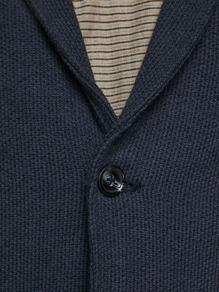 Tailoring JACK and JONES Mens SWEAT QUALITY BLAZER Blue Total Eclipse