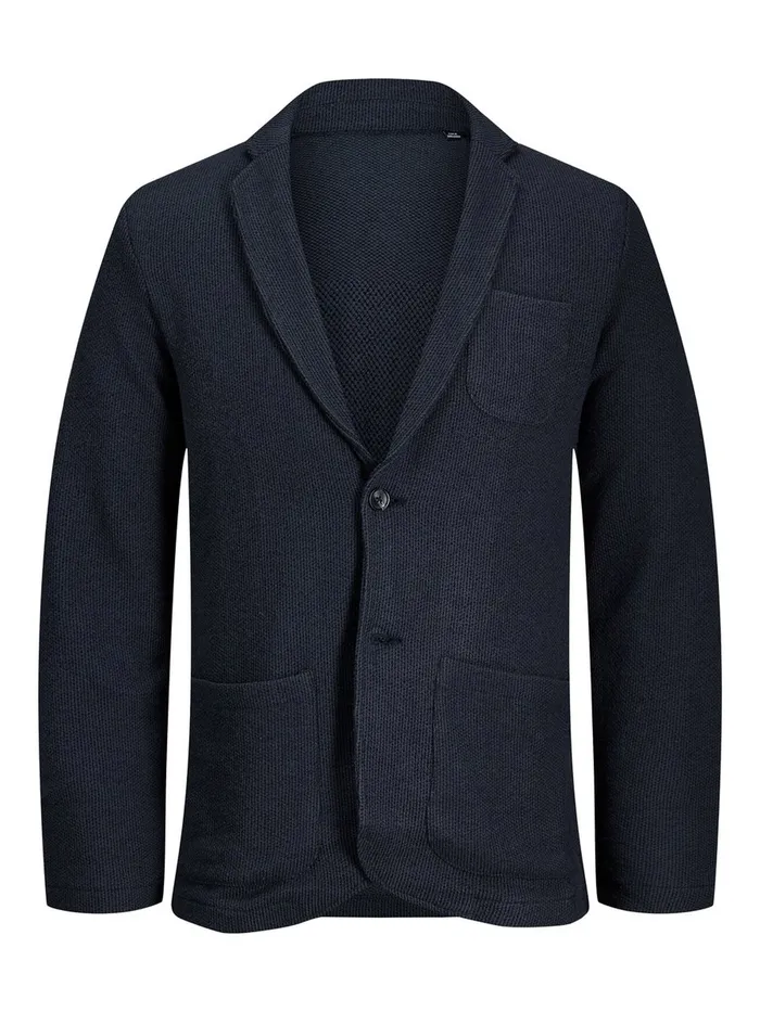 Tailoring JACK and JONES Mens SWEAT QUALITY BLAZER Blue Total Eclipse