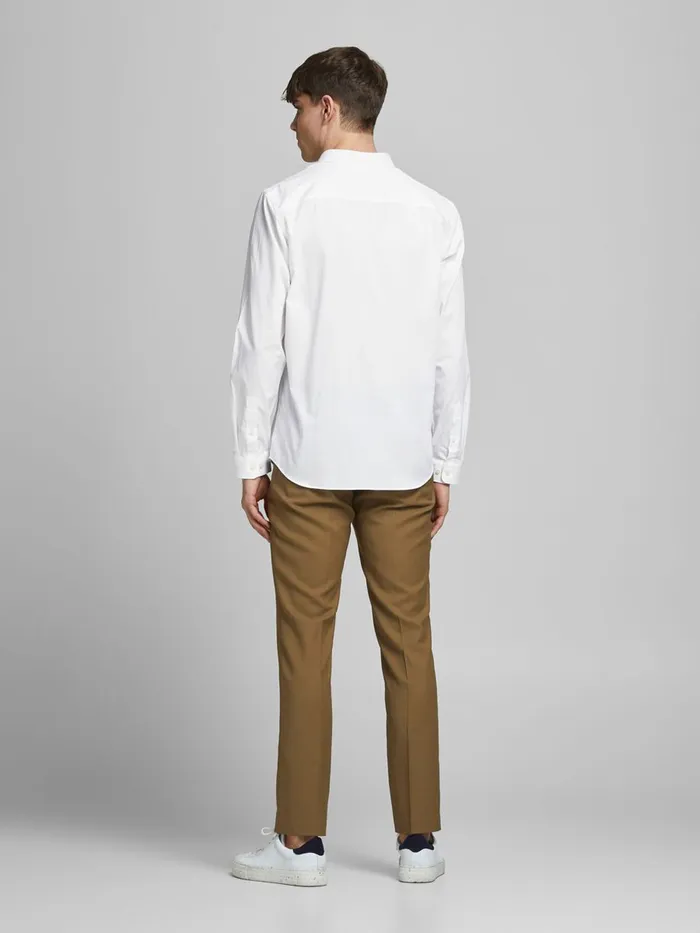 Tailoring JACK and JONES Mens TWILL SLIM FIT BUSINESS SHIRT White White