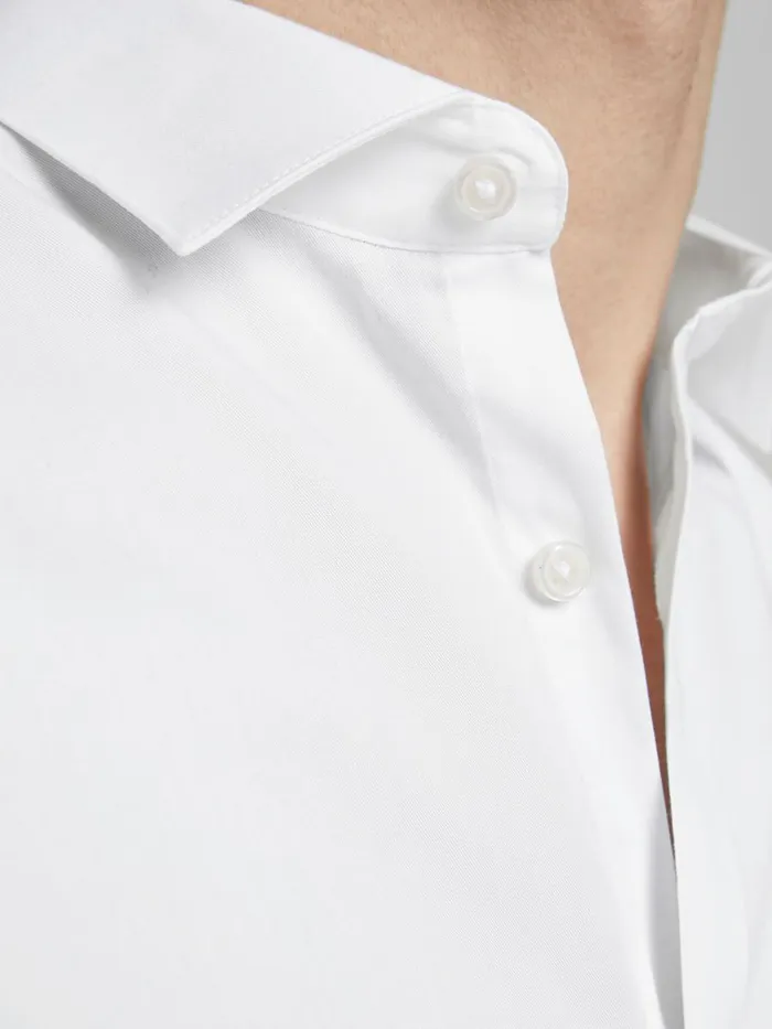 Tailoring JACK and JONES Mens TWILL SLIM FIT BUSINESS SHIRT White White