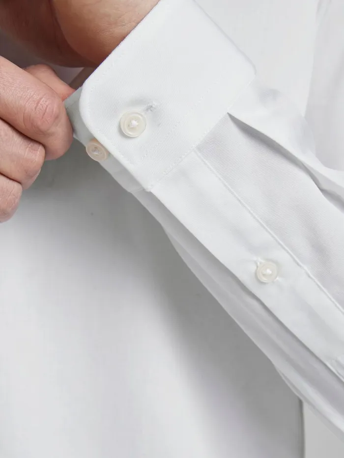 Tailoring JACK and JONES Mens TWILL SLIM FIT BUSINESS SHIRT White White