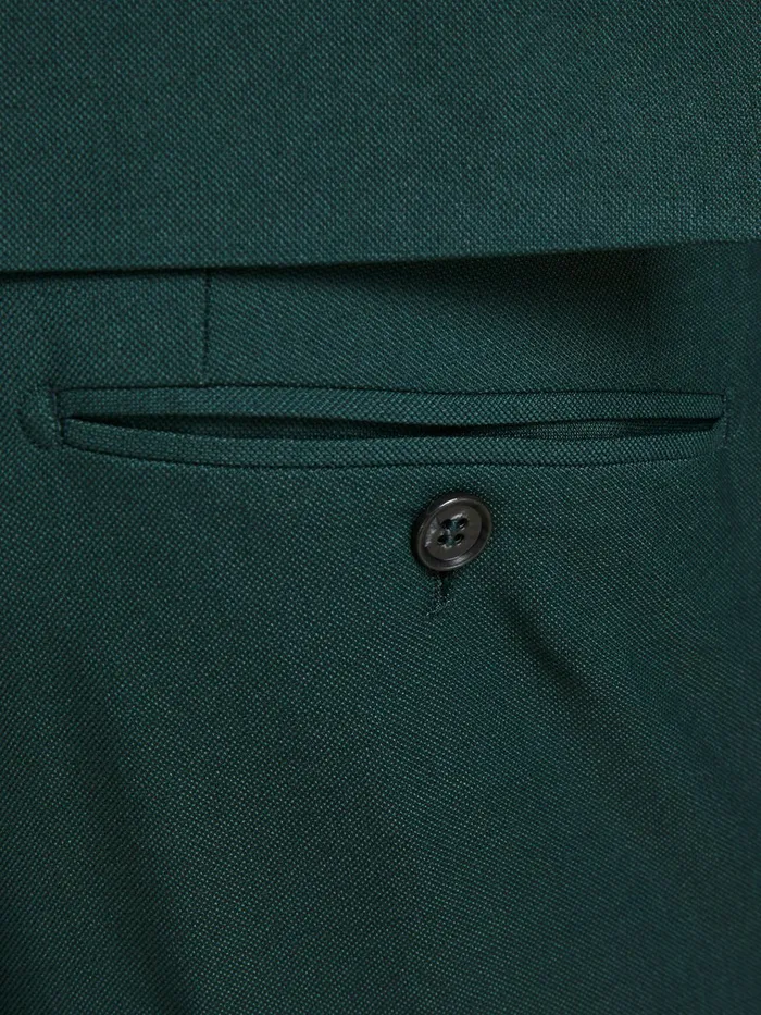 Tailoring JACK and JONES Mens WOOLLEN SUIT TROUSERS Green Darkest Spruce