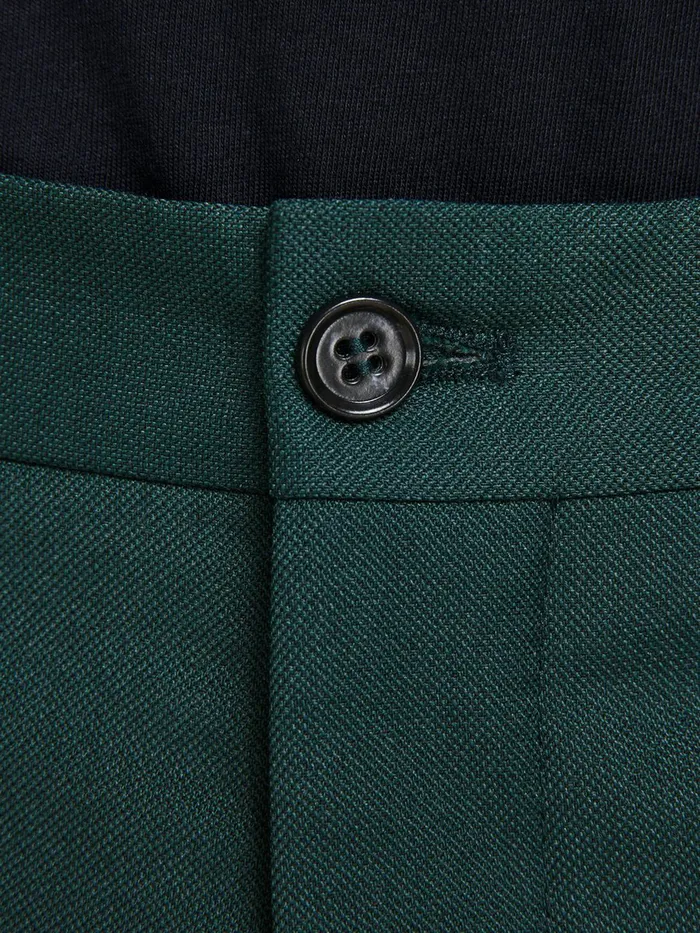 Tailoring JACK and JONES Mens WOOLLEN SUIT TROUSERS Green Darkest Spruce