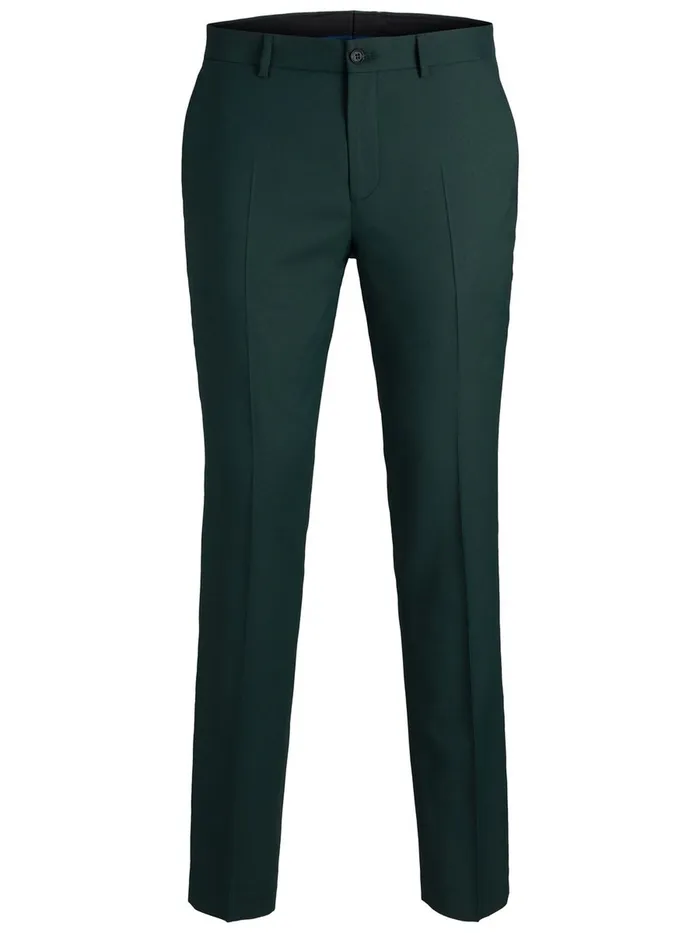 Tailoring JACK and JONES Mens WOOLLEN SUIT TROUSERS Green Darkest Spruce