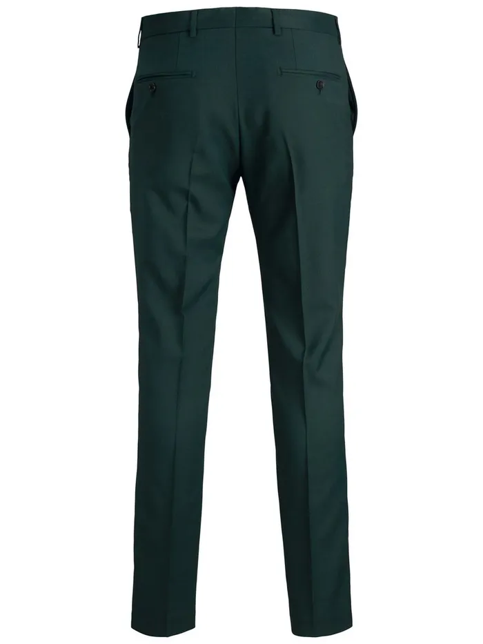 Tailoring JACK and JONES Mens WOOLLEN SUIT TROUSERS Green Darkest Spruce