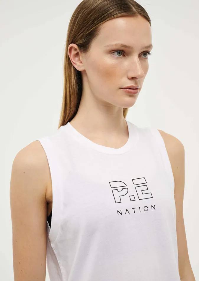 Tanks SHUFFLE TANK IN WHITE PE Nation Women
